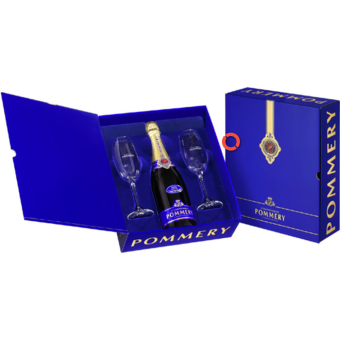 Champagne Pommery Luxe Coffret inh. 1 fles Pommery & 2 flûtes